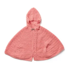 Red Heart Crochet Girl's Chic Hooded Capelet