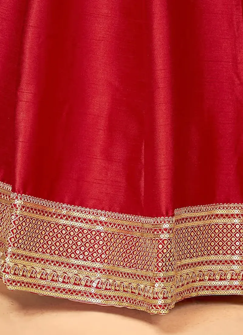 Red Heavy Embroidered Lehenga Choli