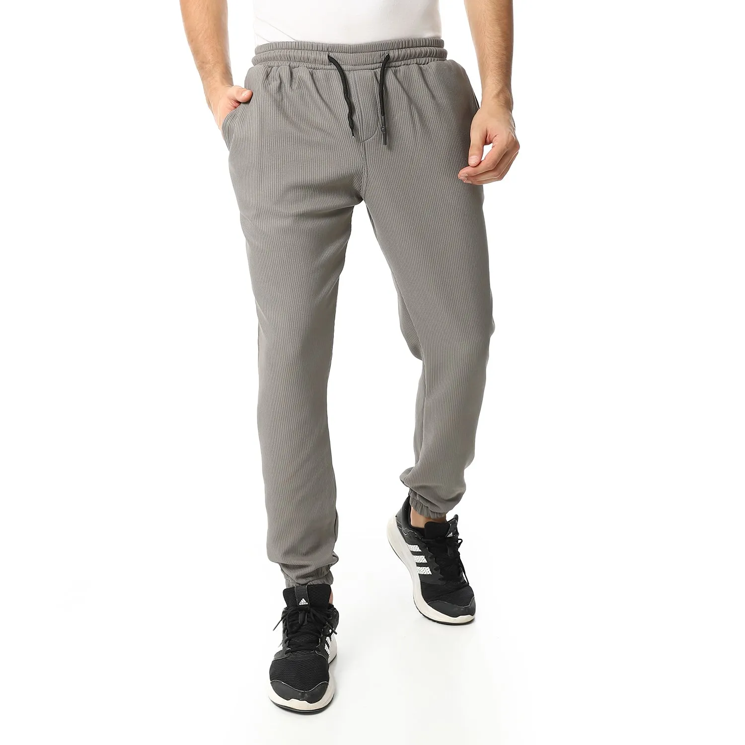 Regular Comfy Elastic Waist Sweatpants - Red Circle