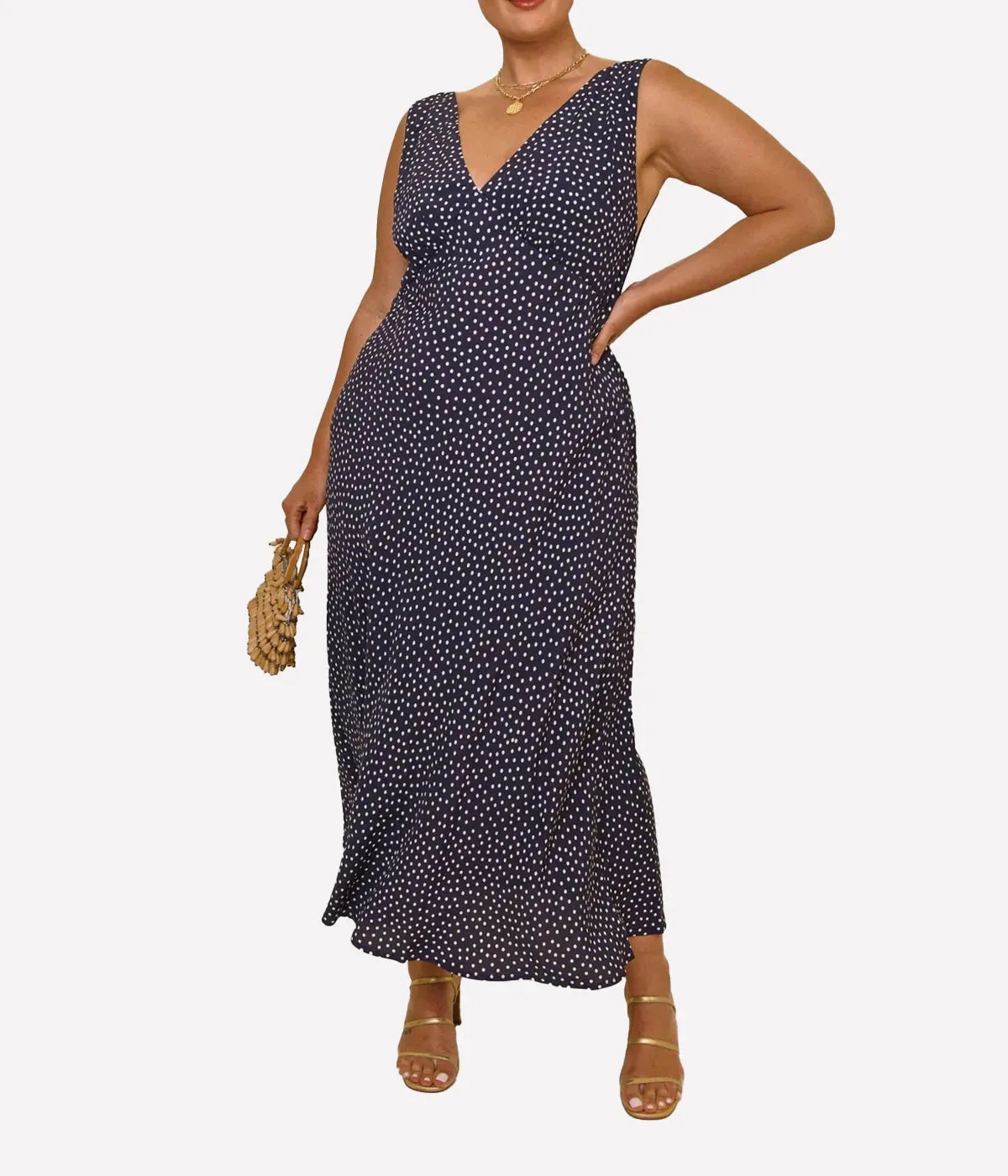 SANDRINE DRESS - MINI POLKA DOT NAVY