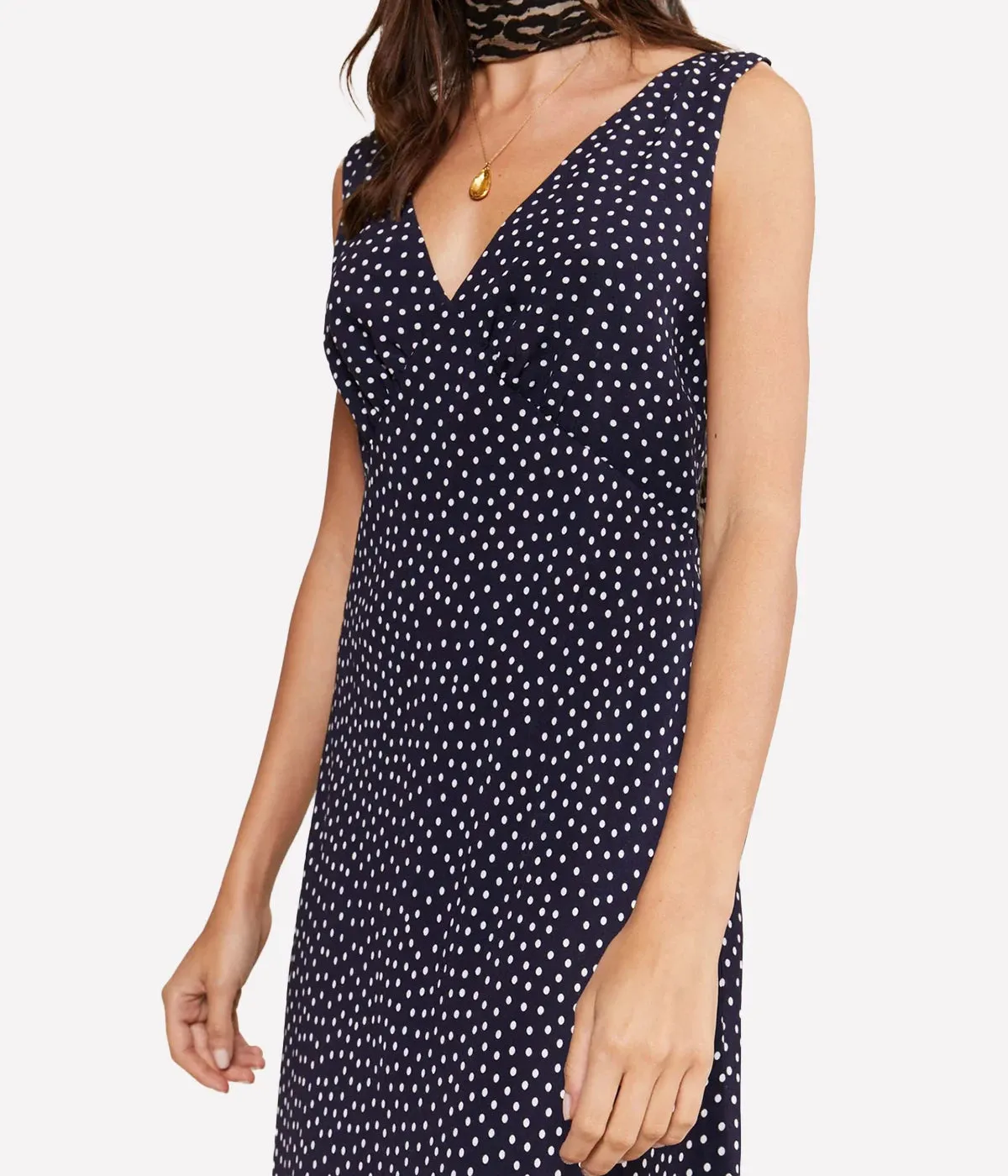 SANDRINE DRESS - MINI POLKA DOT NAVY