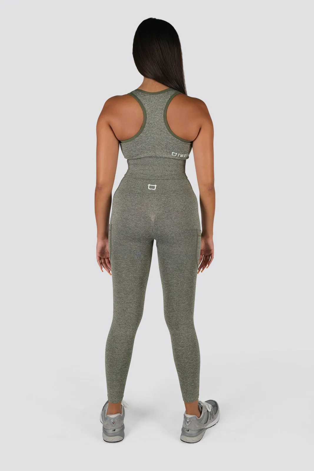 Seamless Movement Highwaisted Leggings - Khaki Marl