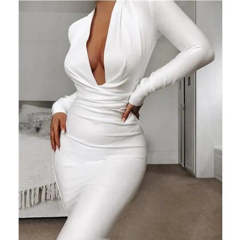 Sexy V Neck Long Sleeve Women  2022 Celebrity