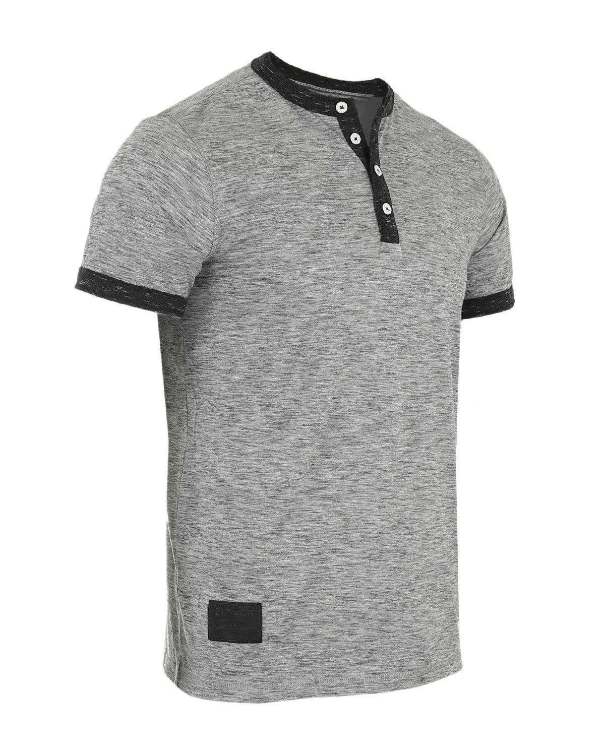 Short Sleeve Contrast Ringer Henley