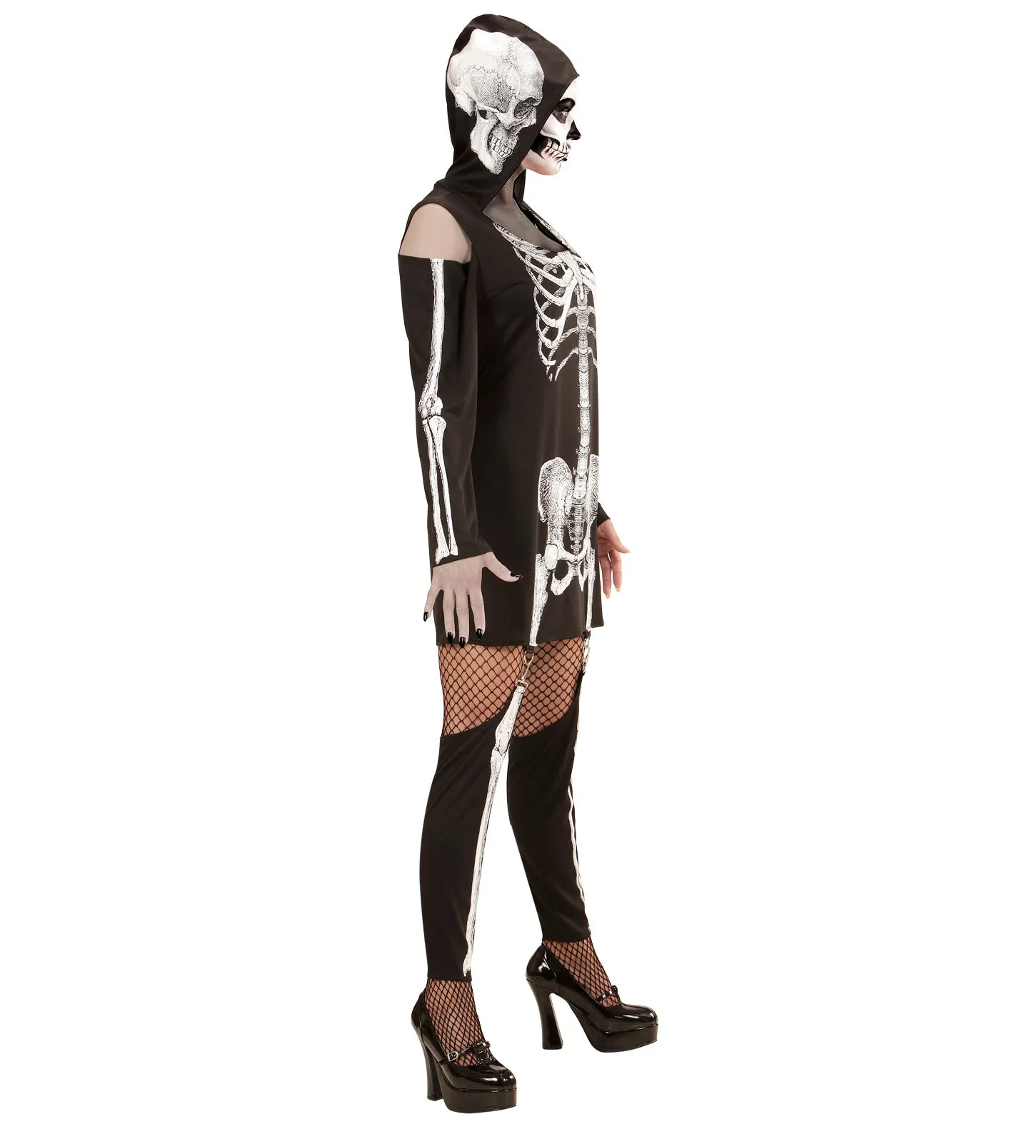 Skeleton Hooded Dress Costume Adult