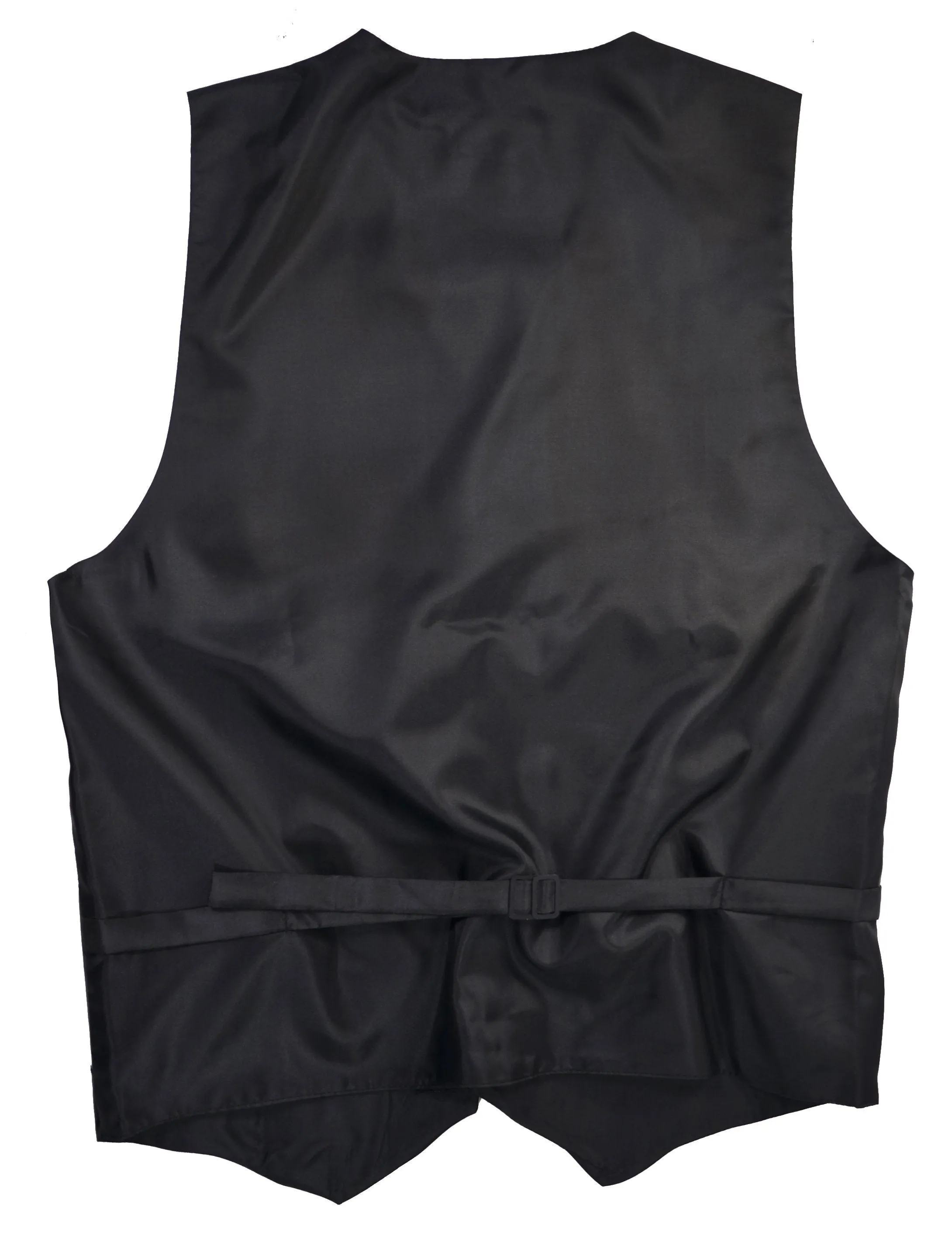 Solid Black Mens Tuxedo Vest, Tie and Trim Pocket Square