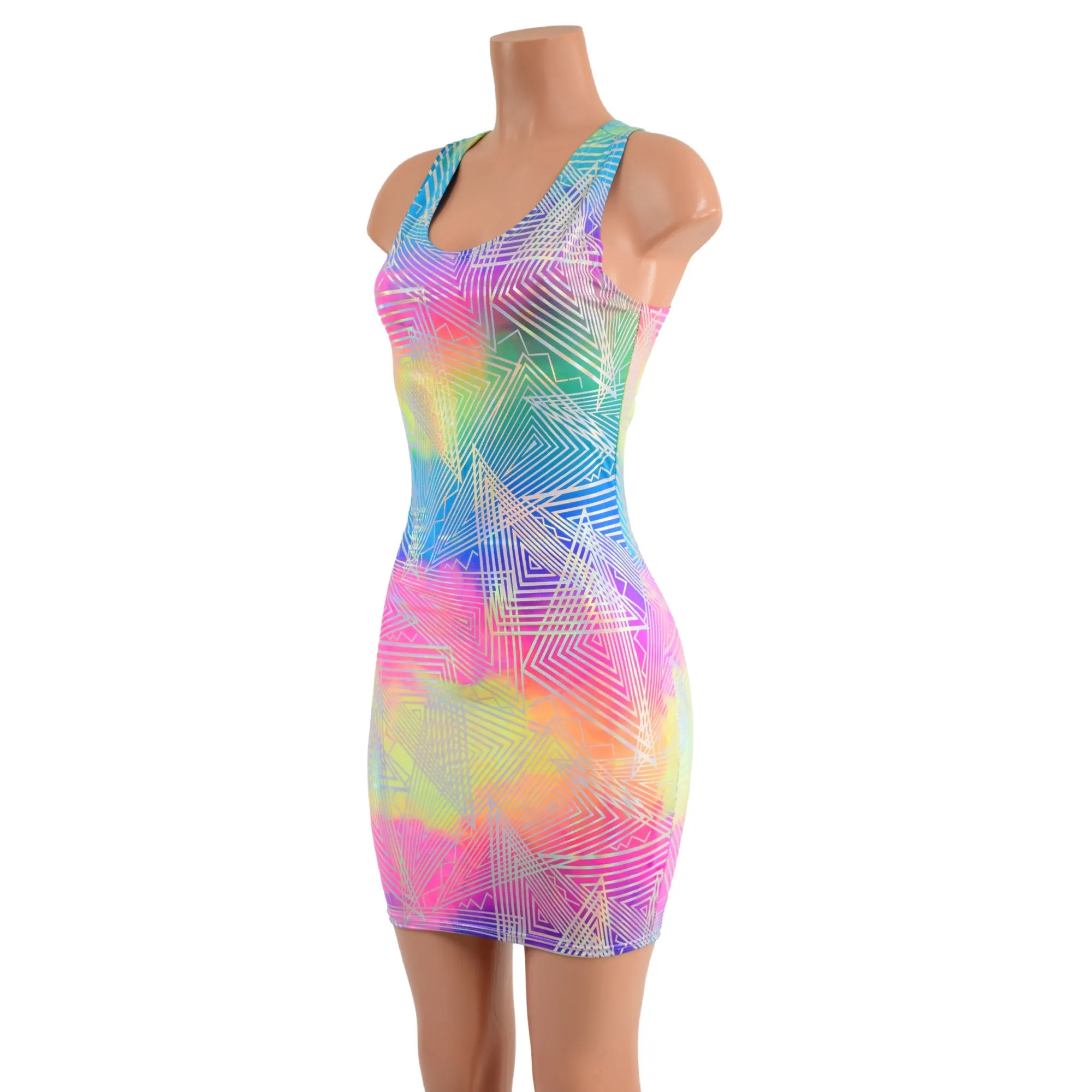 Spectrum Holographic Racerback Tank Dress