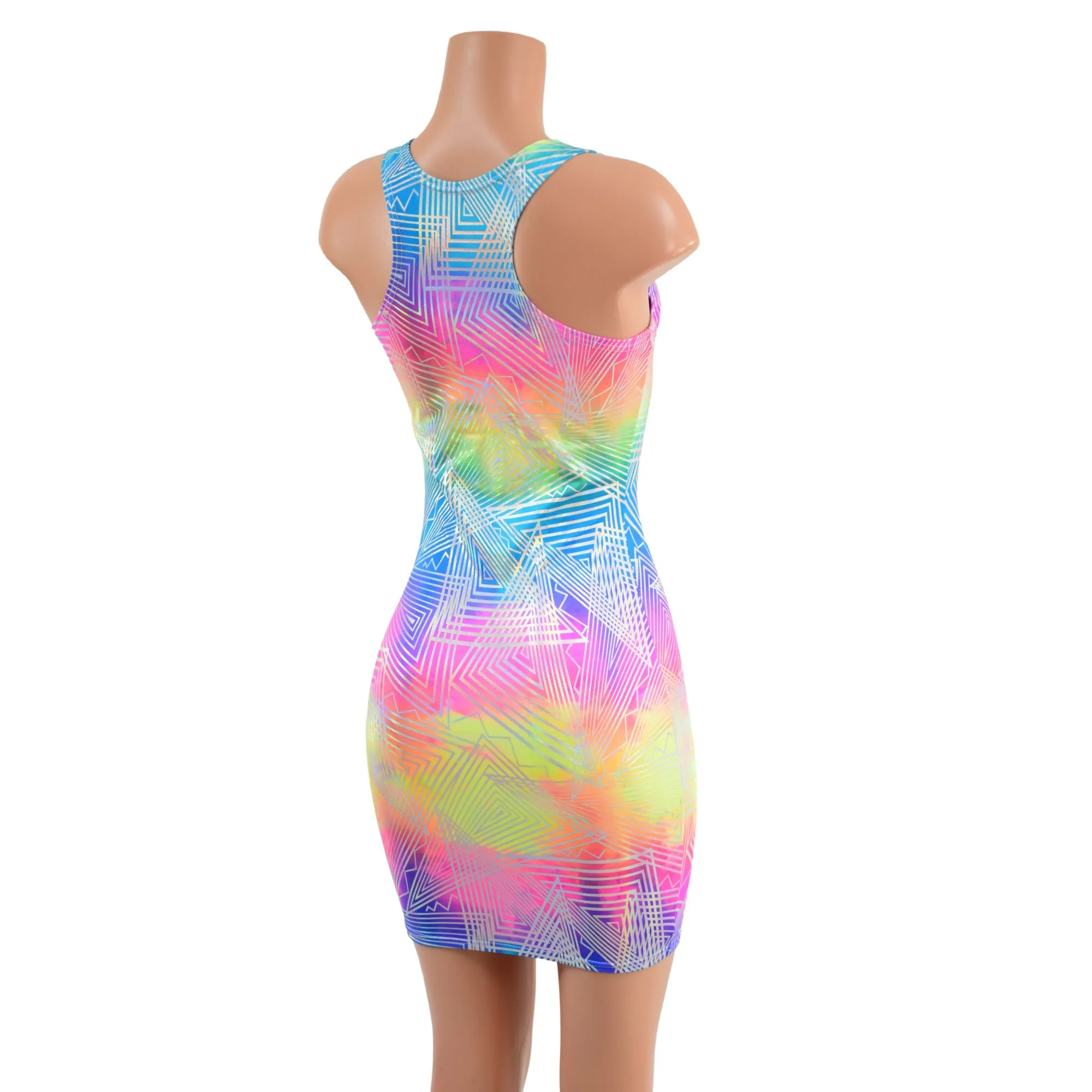 Spectrum Holographic Racerback Tank Dress