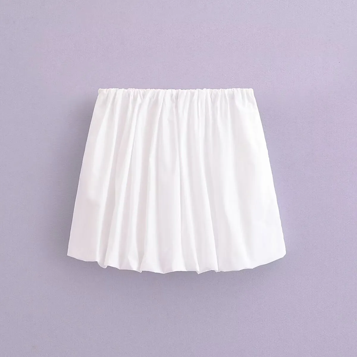 Spring Summer Pleated Bubble Mini Skirt Pumpkin Culottes