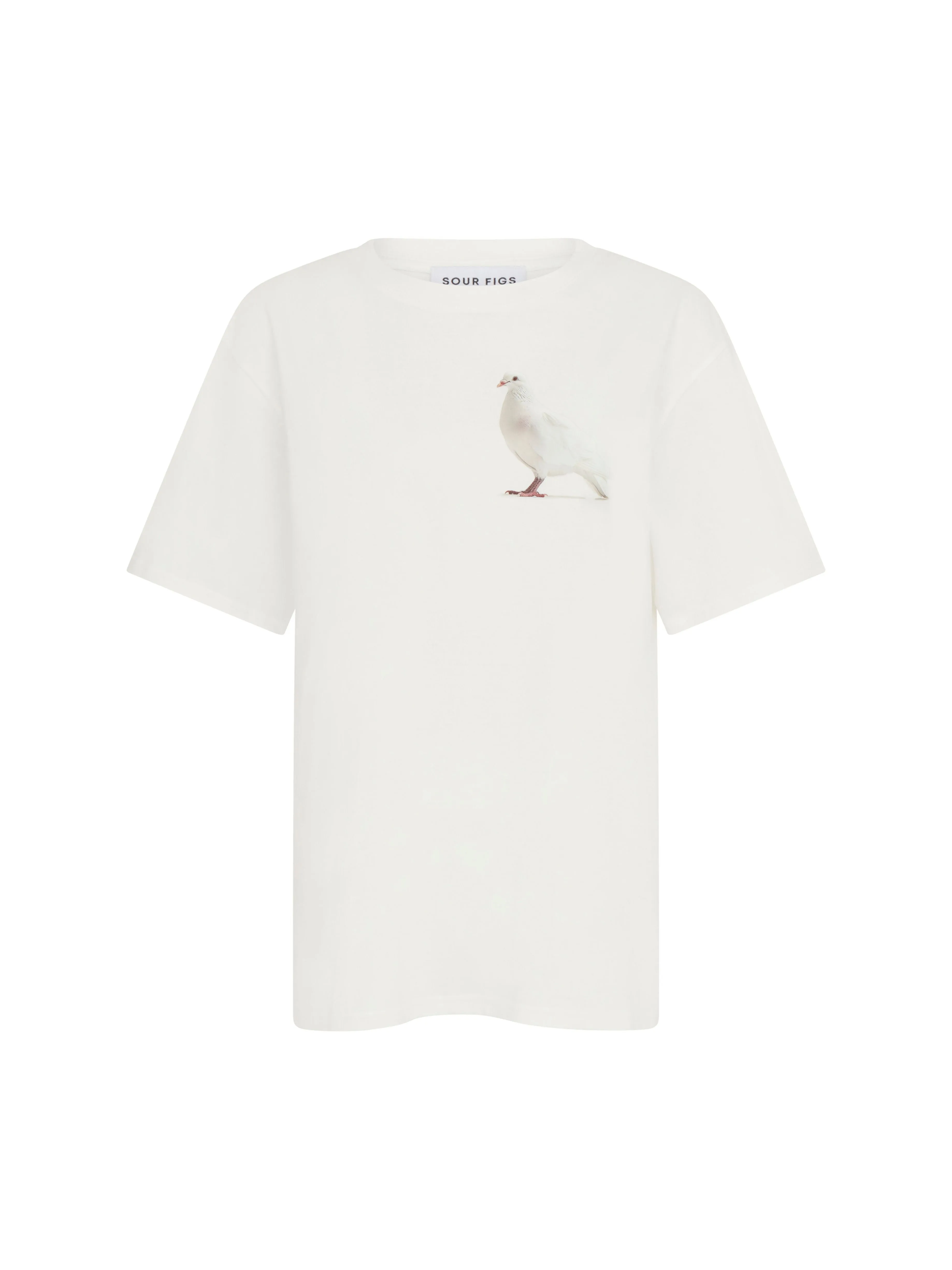 Standing Dove Print Unisex T-Shirt in White