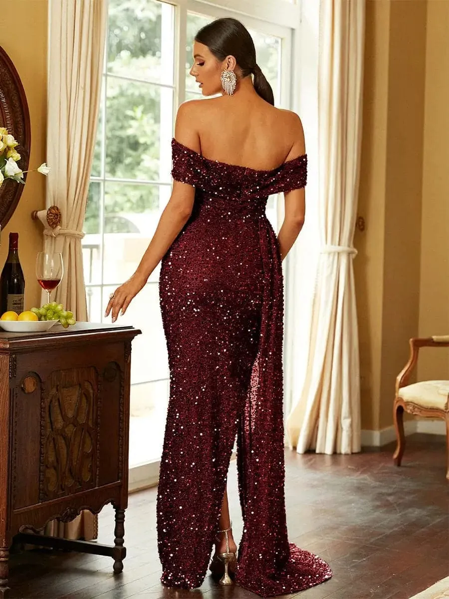 Strapless Sequin Evening Dress XH2132