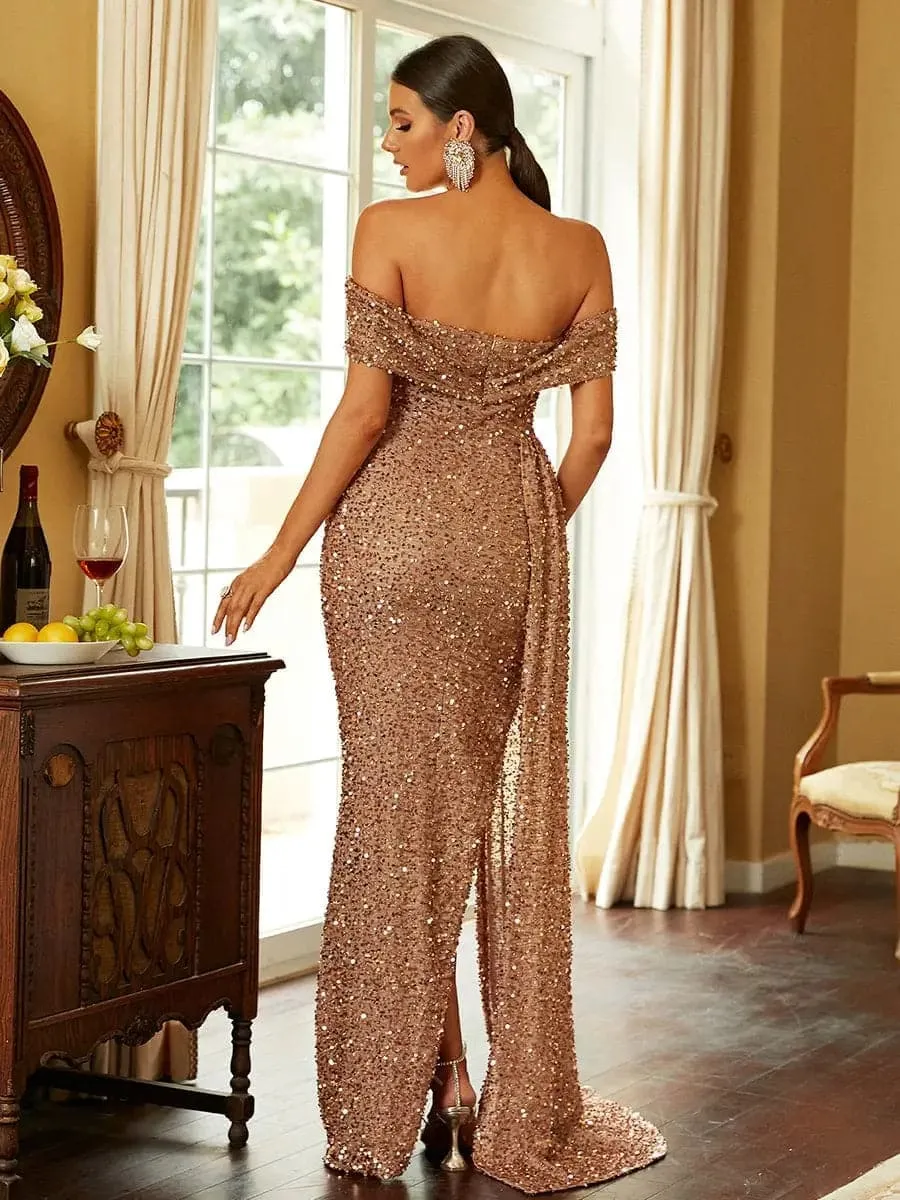 Strapless Sequin Evening Dress XH2132