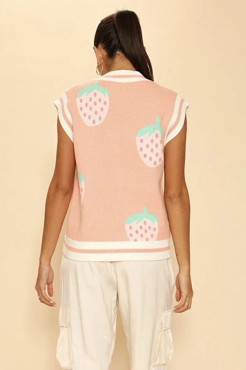 Strawberry knit vest