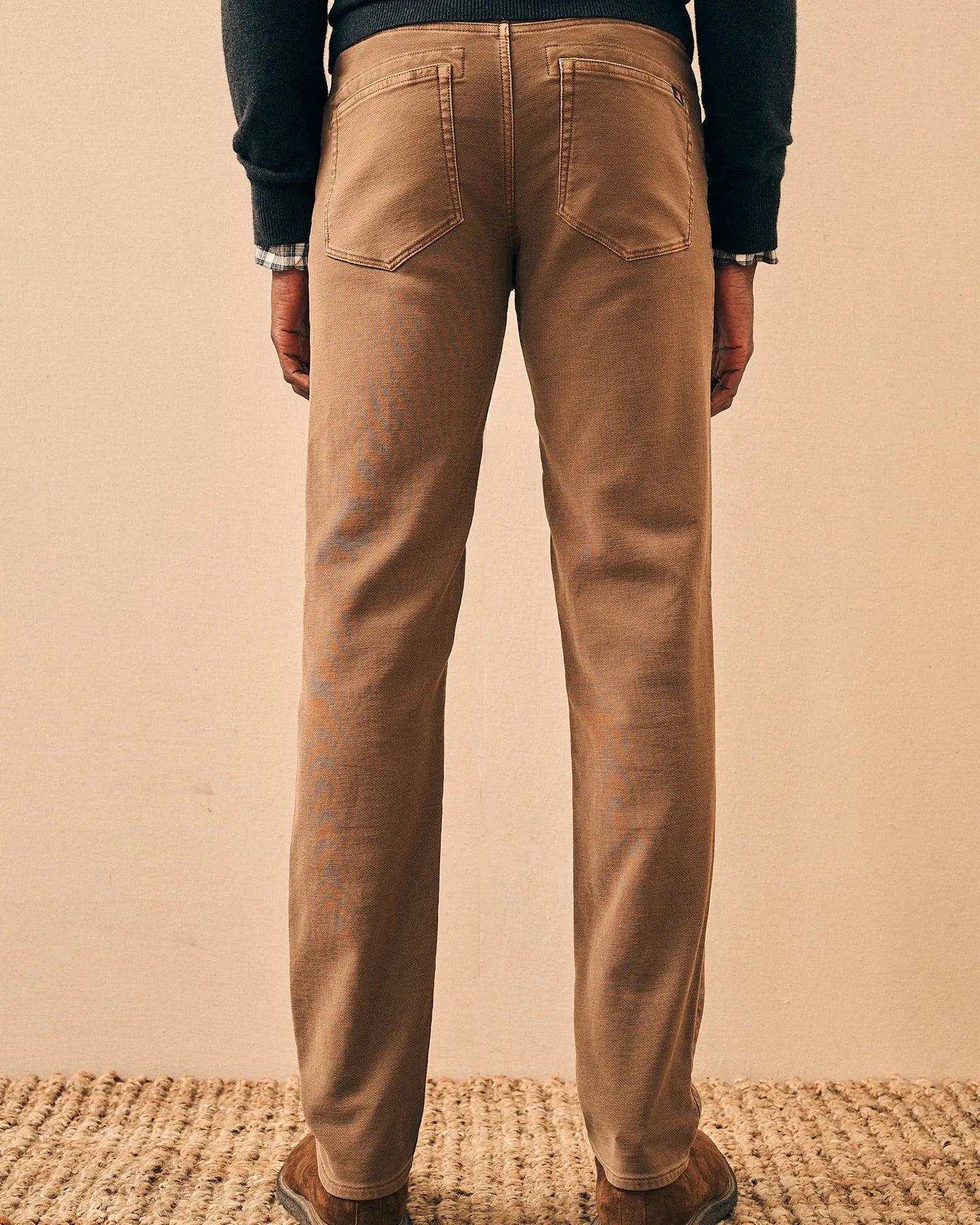 STRETCH TERRY FIVE POCKET PANT - BARK BROWN