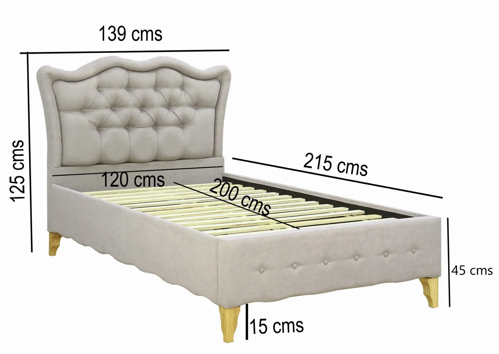 Stylish 120x200cm Twin Size Divan Bed | Comfortable Upholstered Bed | Premium Quality Fabric | Modern and Best Bed Frame Divan Bed | Ideal for Living Room & Bedroom | Strong & Sturdy | 450TB - Brown