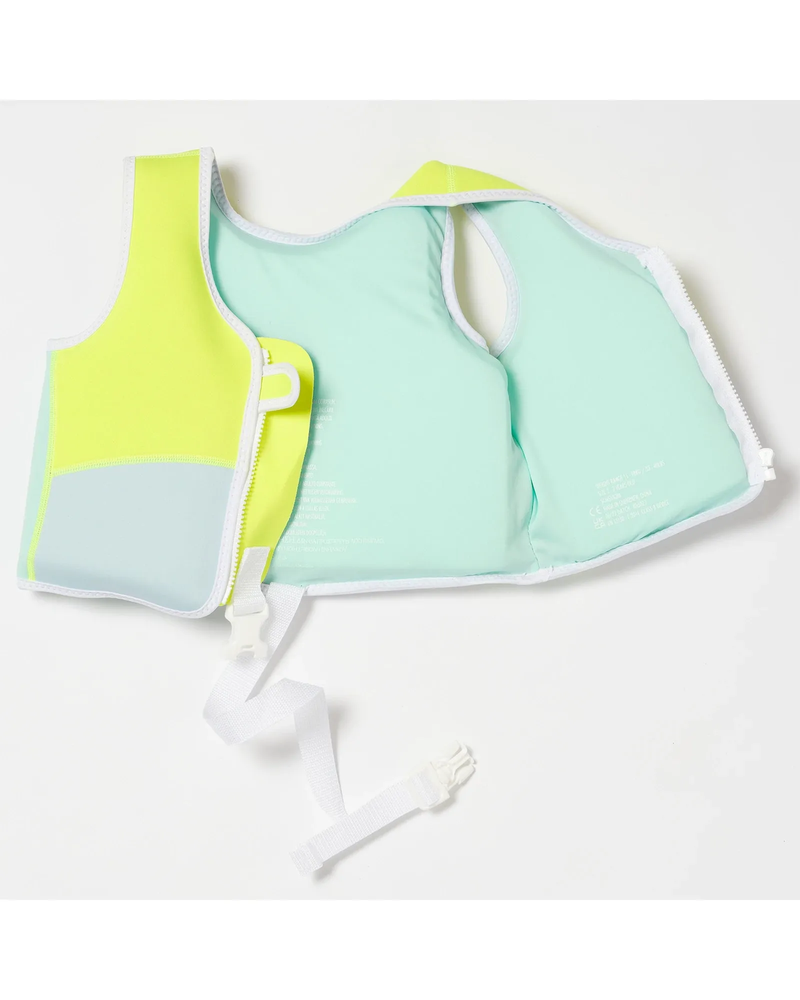 Sunnylife Salty the Shark Swim Vest 2-3 Aqua Neon Yellow