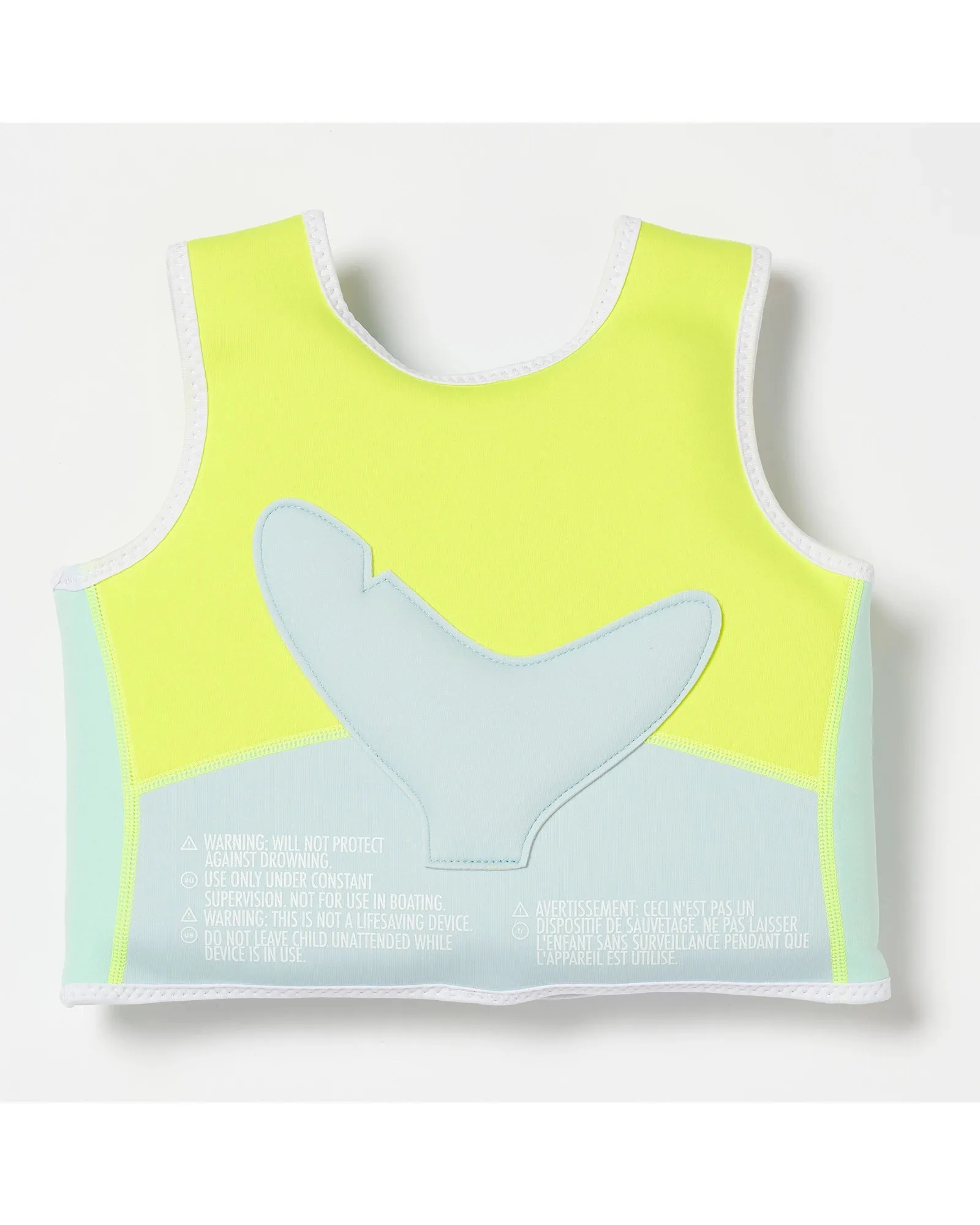 Sunnylife Salty the Shark Swim Vest 2-3 Aqua Neon Yellow