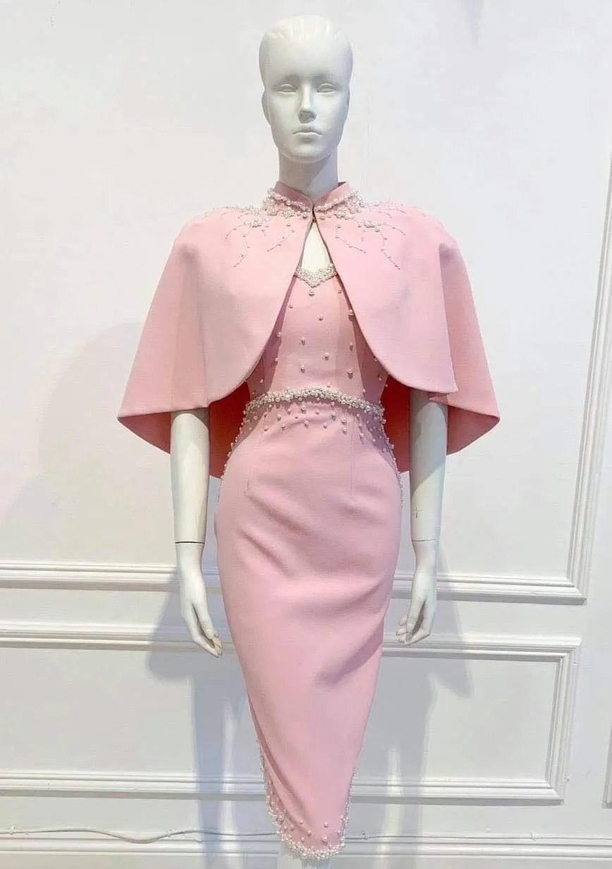 Susana dress in pink matching cape