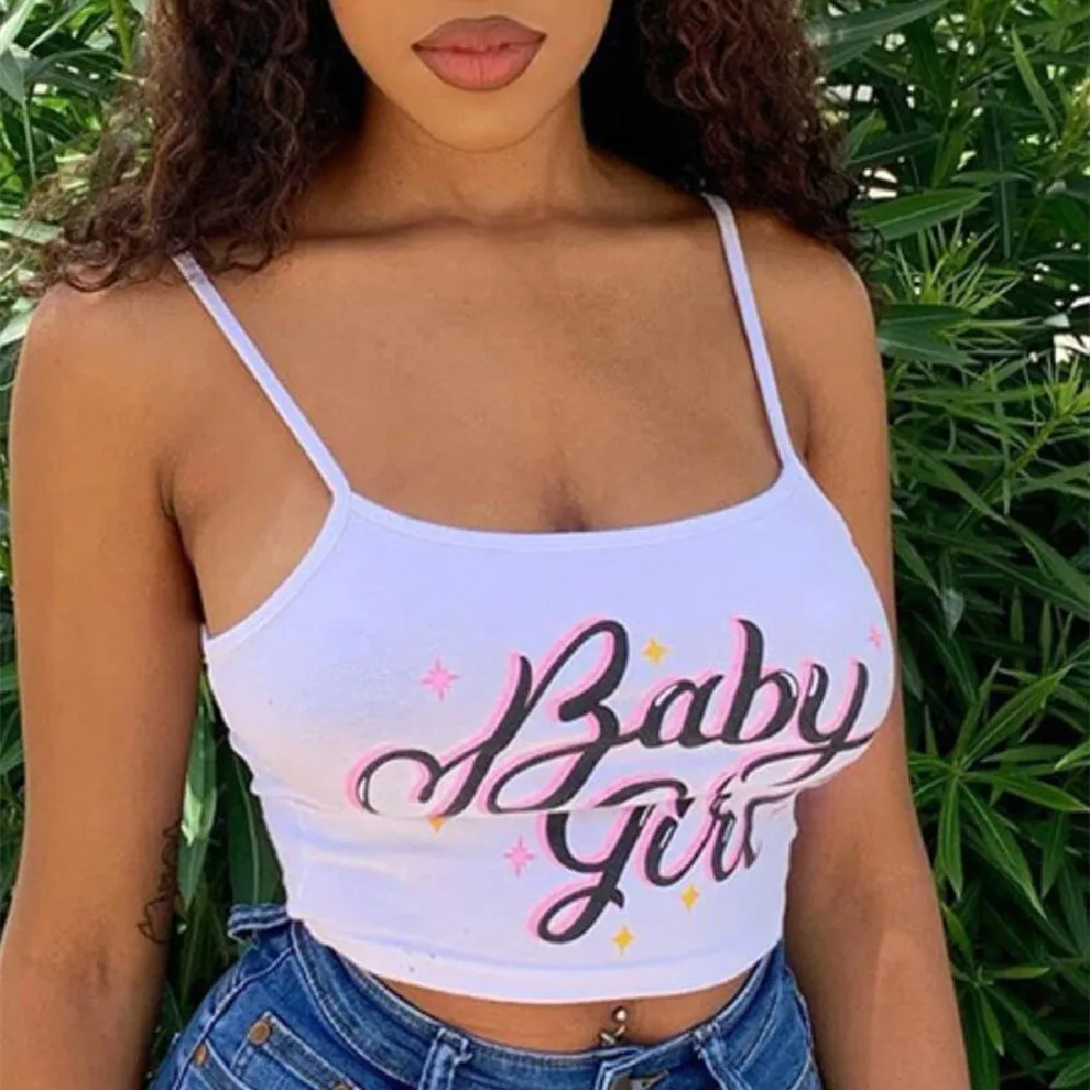 Sweet Baby Girl Starry Crop Tank Top