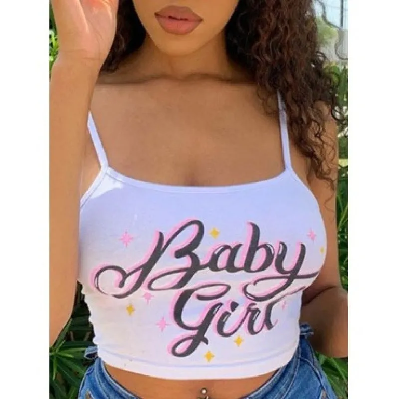 Sweet Baby Girl Starry Crop Tank Top