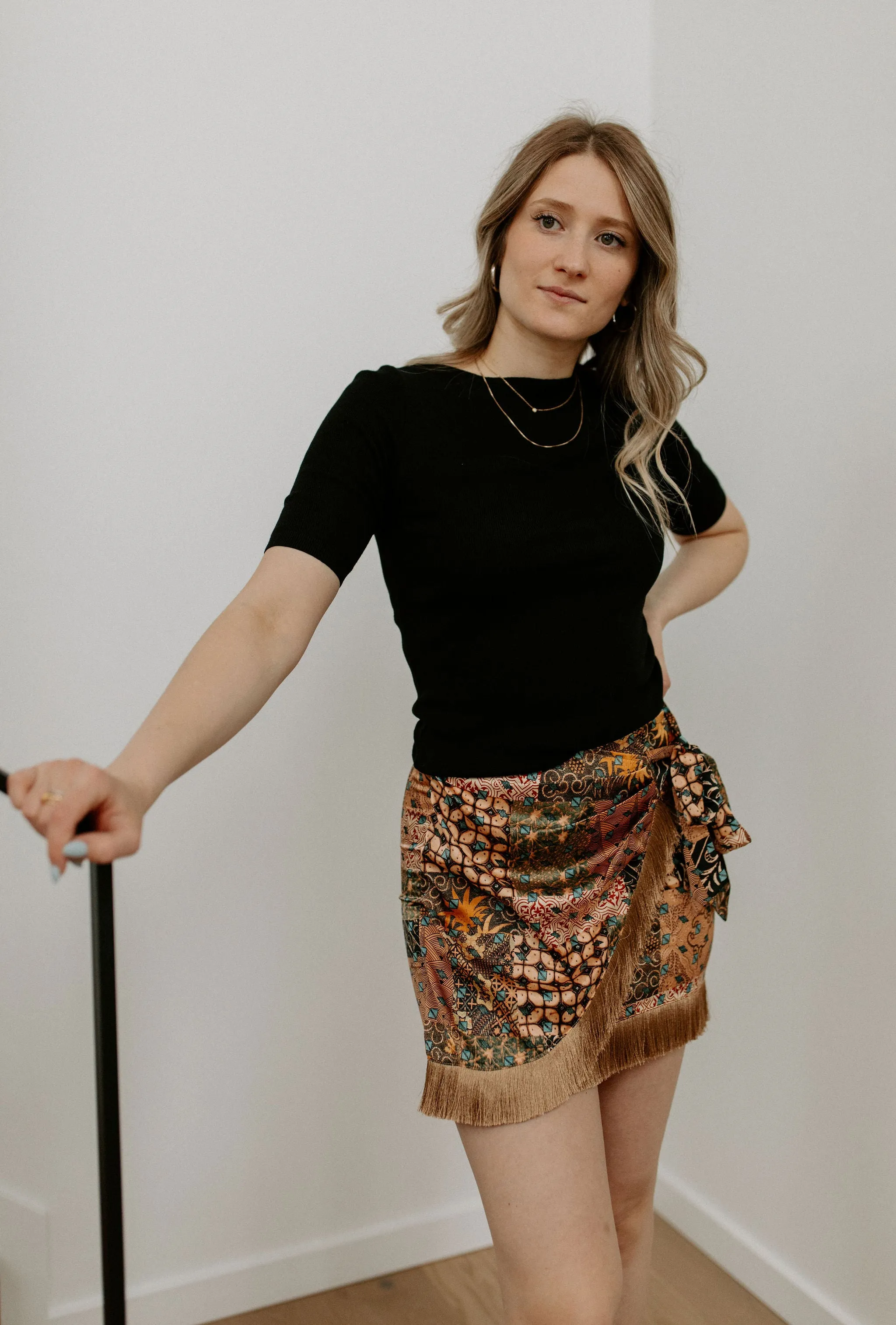 The Abril Fringed Wrap Skirt by NKN