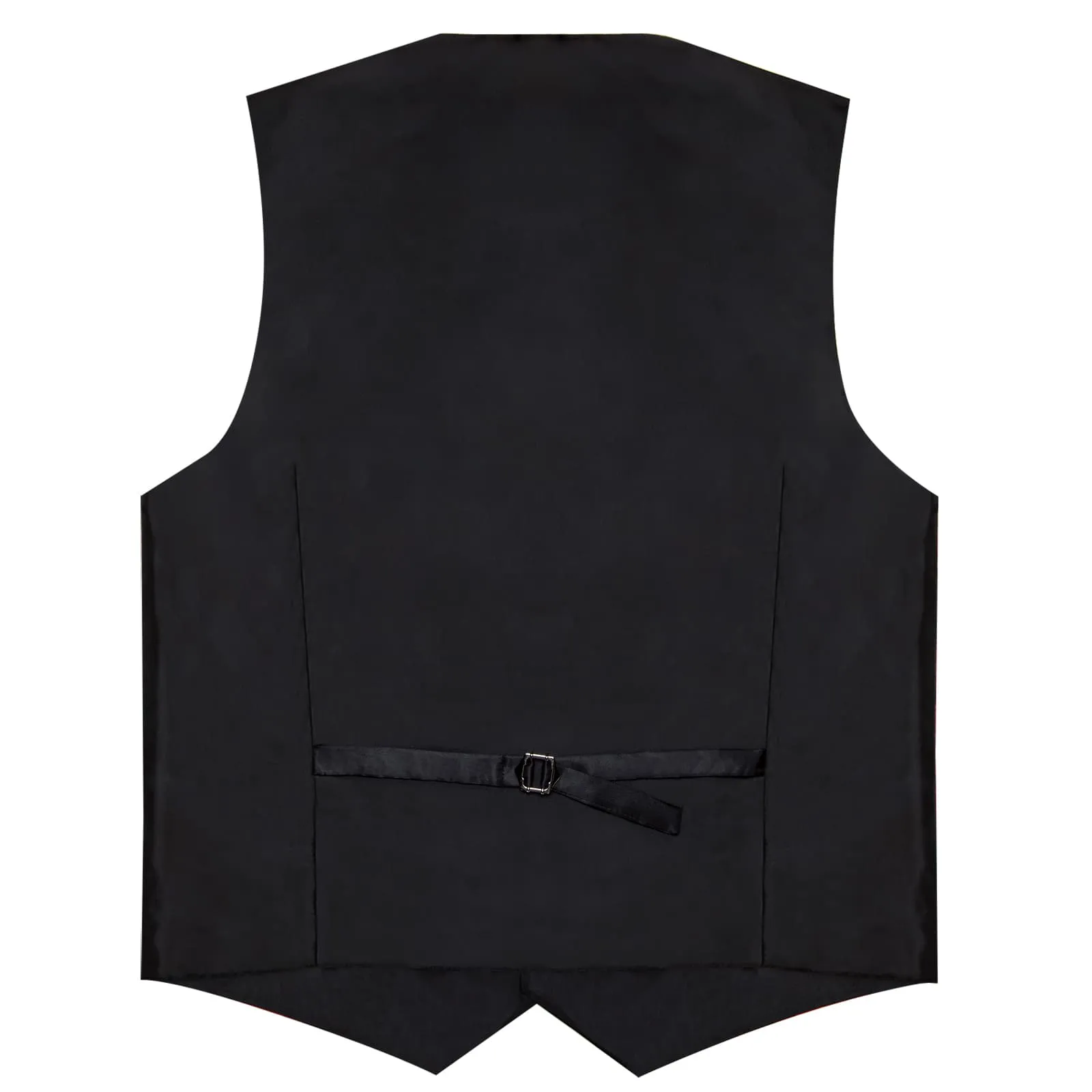 Ties2you Dress Vest Pure Black Solid Notched Collar Silk Business Tuxedo Vest for Men