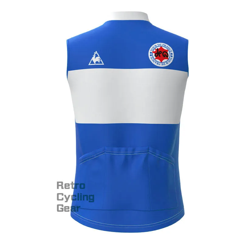 Tour de France Blue Retro Cycling Vest