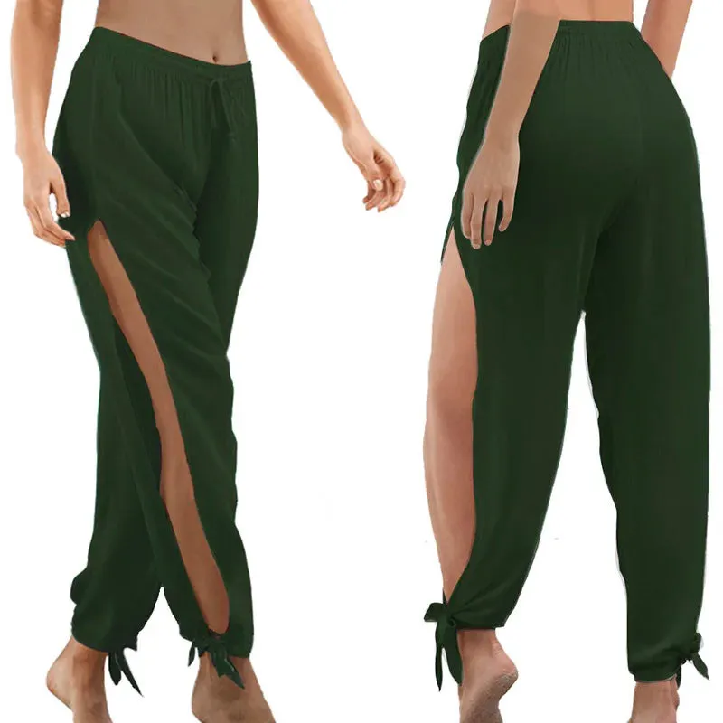 Trendy High Slit Yoga Pants