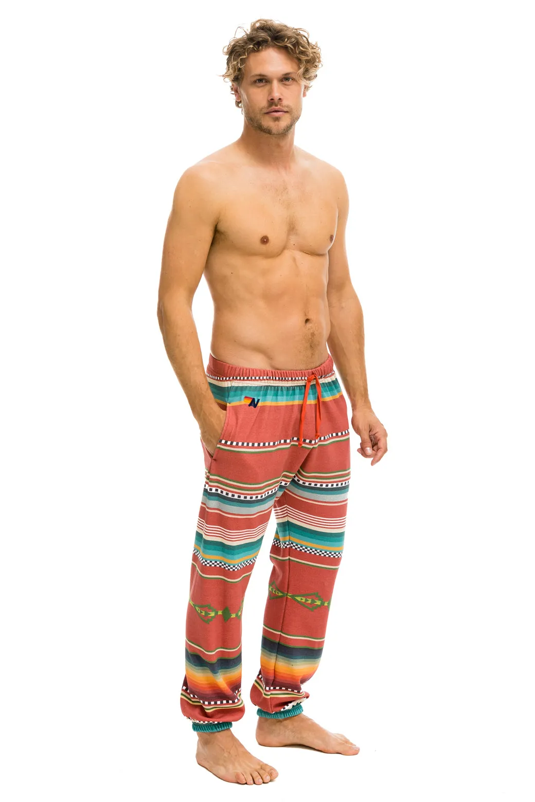 TULUM BOLT STITCH SWEATPANTS - RED