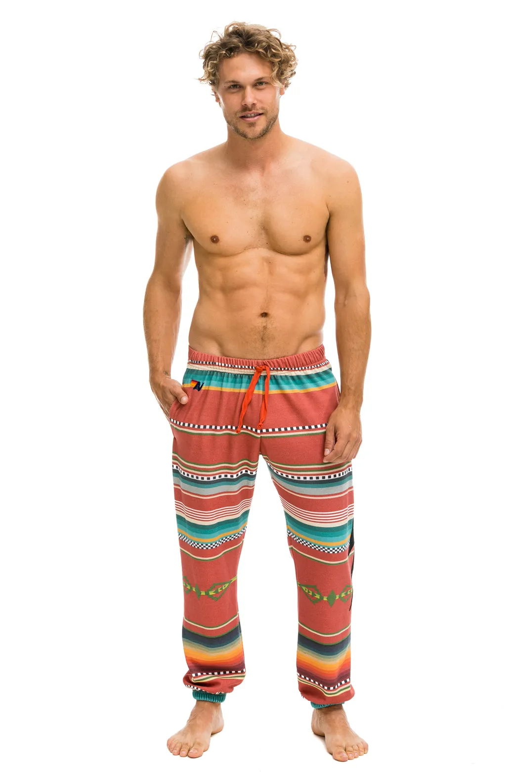 TULUM BOLT STITCH SWEATPANTS - RED