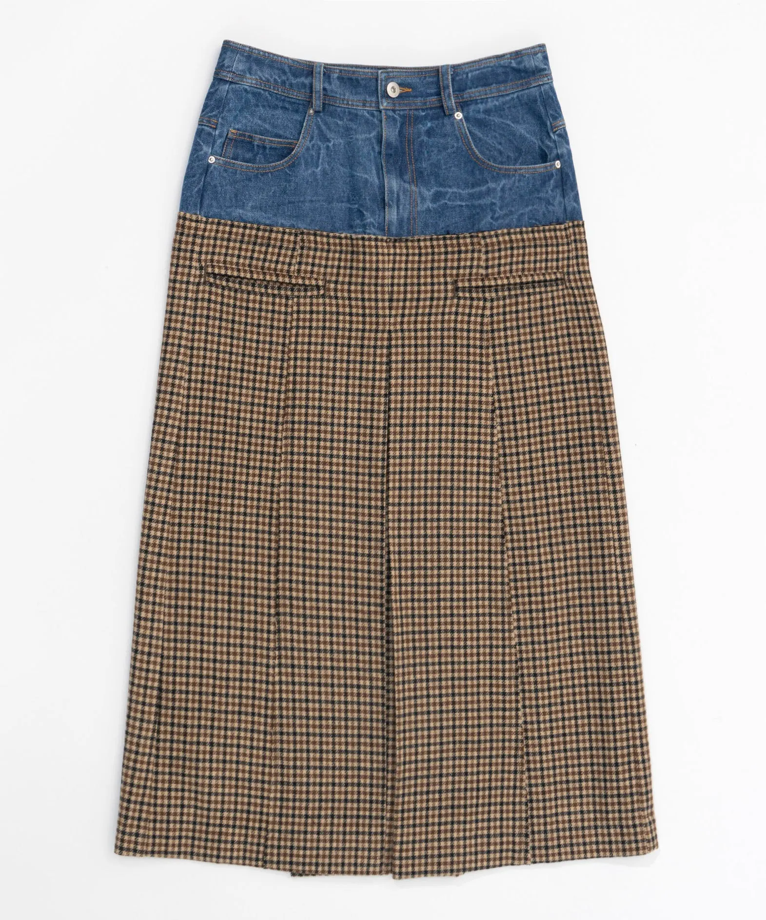 Tweed Layered Box Pleated Skirt