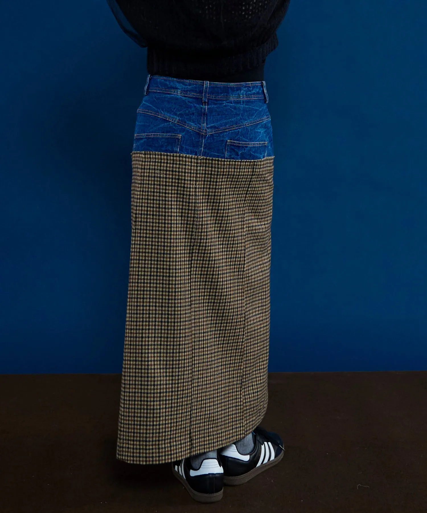 Tweed Layered Box Pleated Skirt