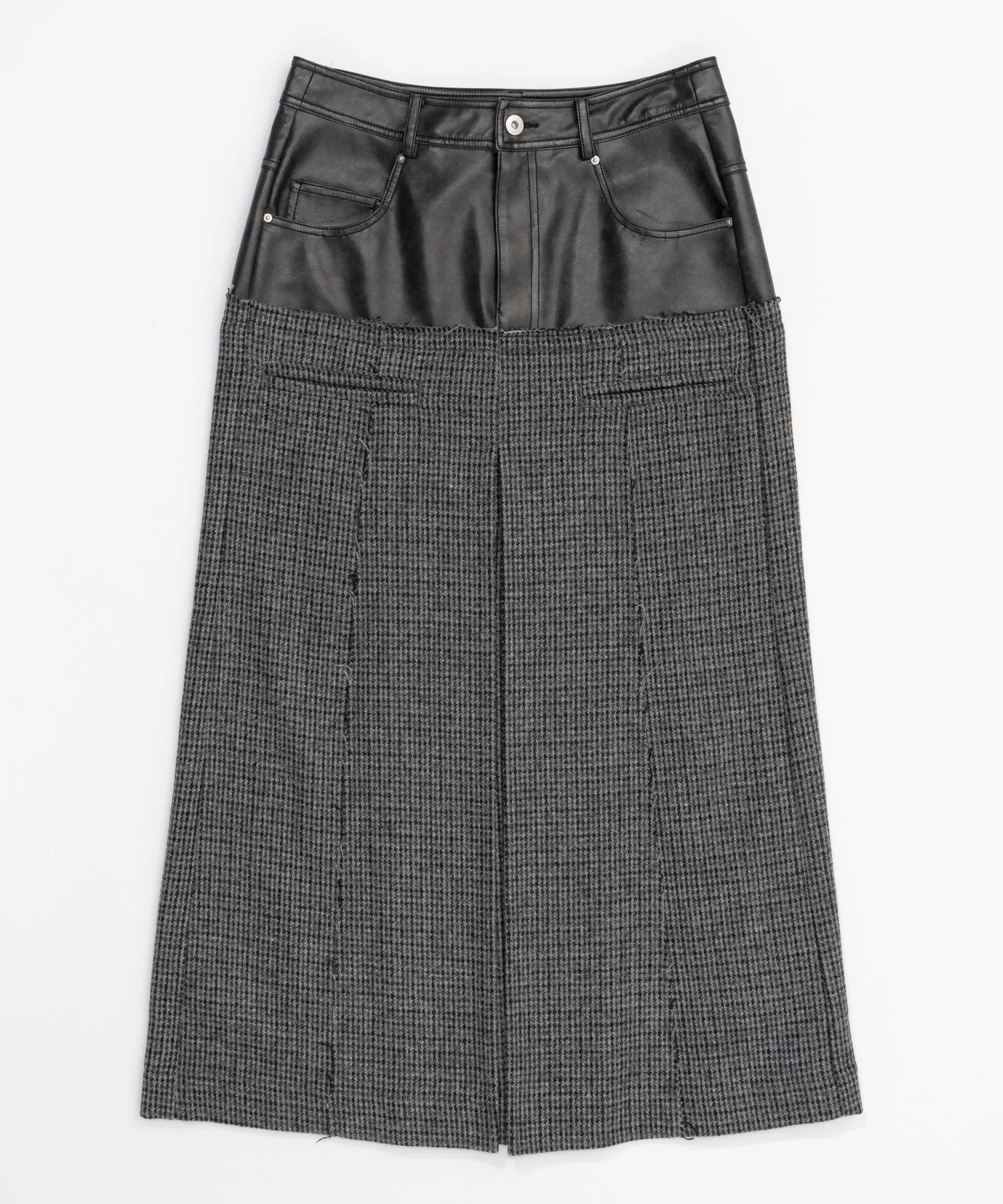 Tweed Layered Box Pleated Skirt