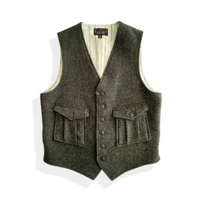 Tweed Wool Vest for Men - Slim Fit Green Waistcoat