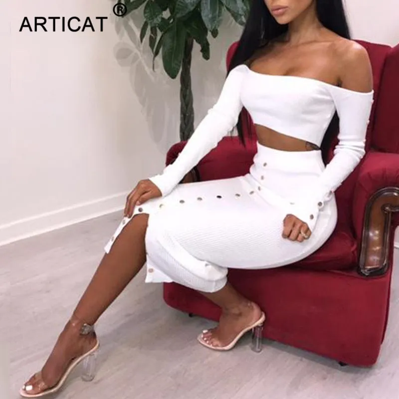 VenusFox Off Shoulder Long Sleeve Sexy Bodycon Dress