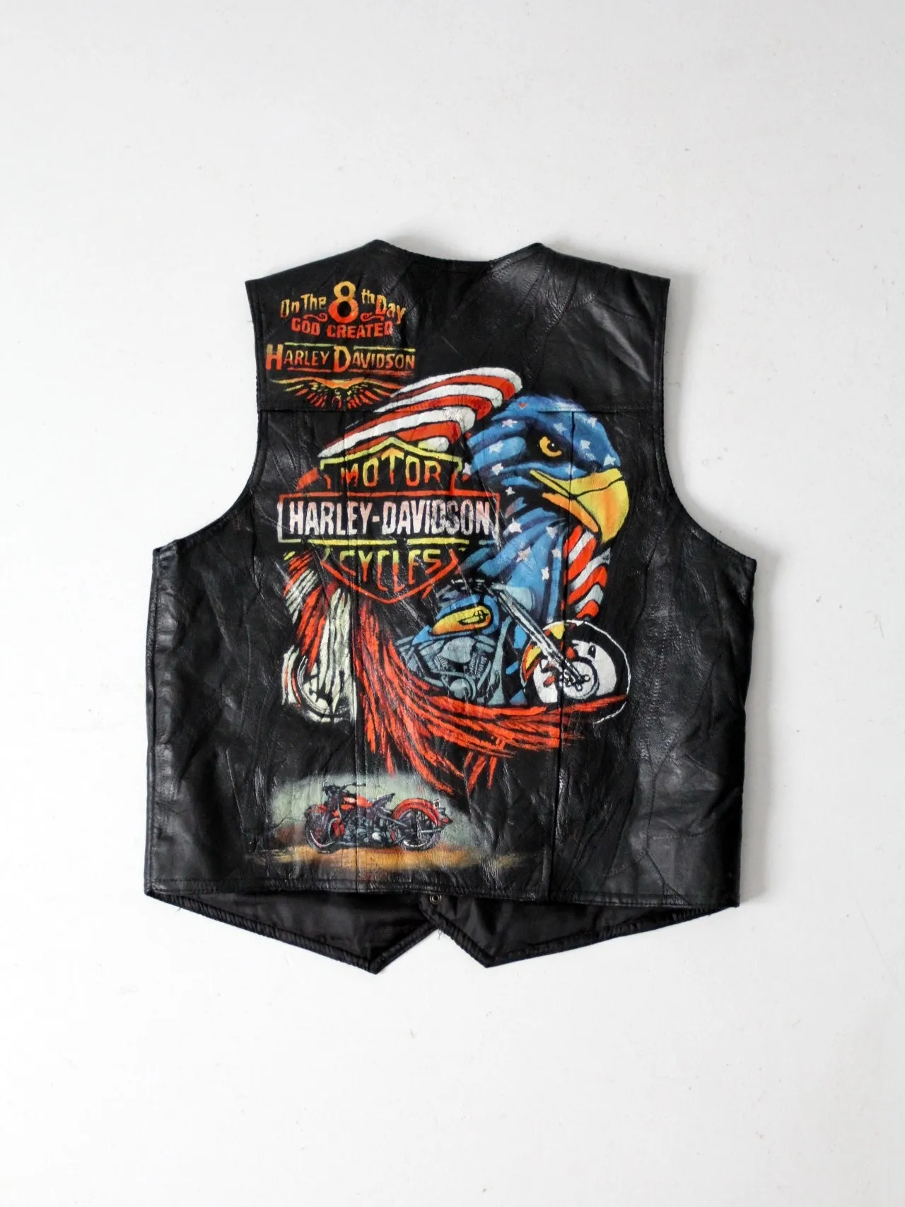 vintage painted biker vest