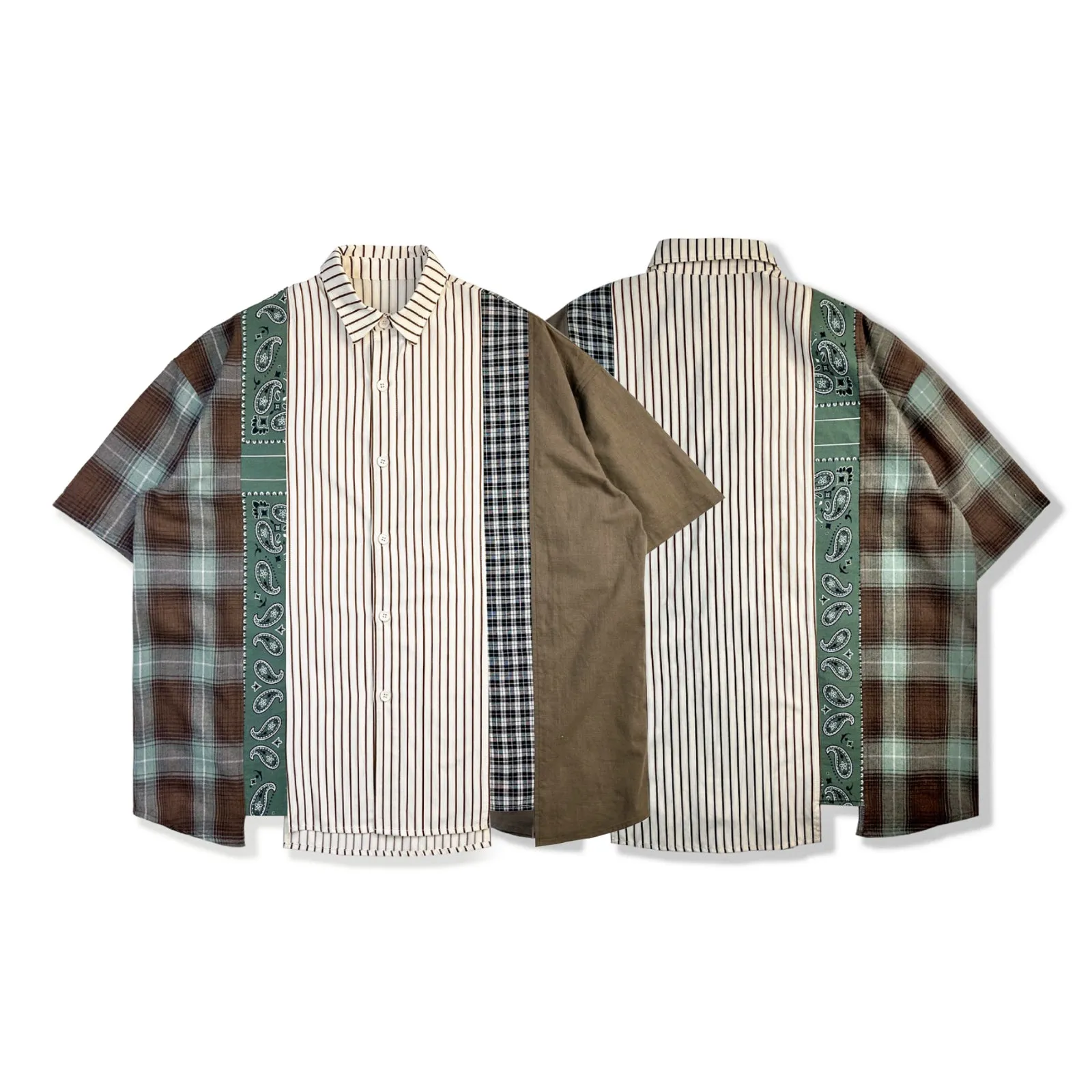 Vintage Patchwork Loose Shirt