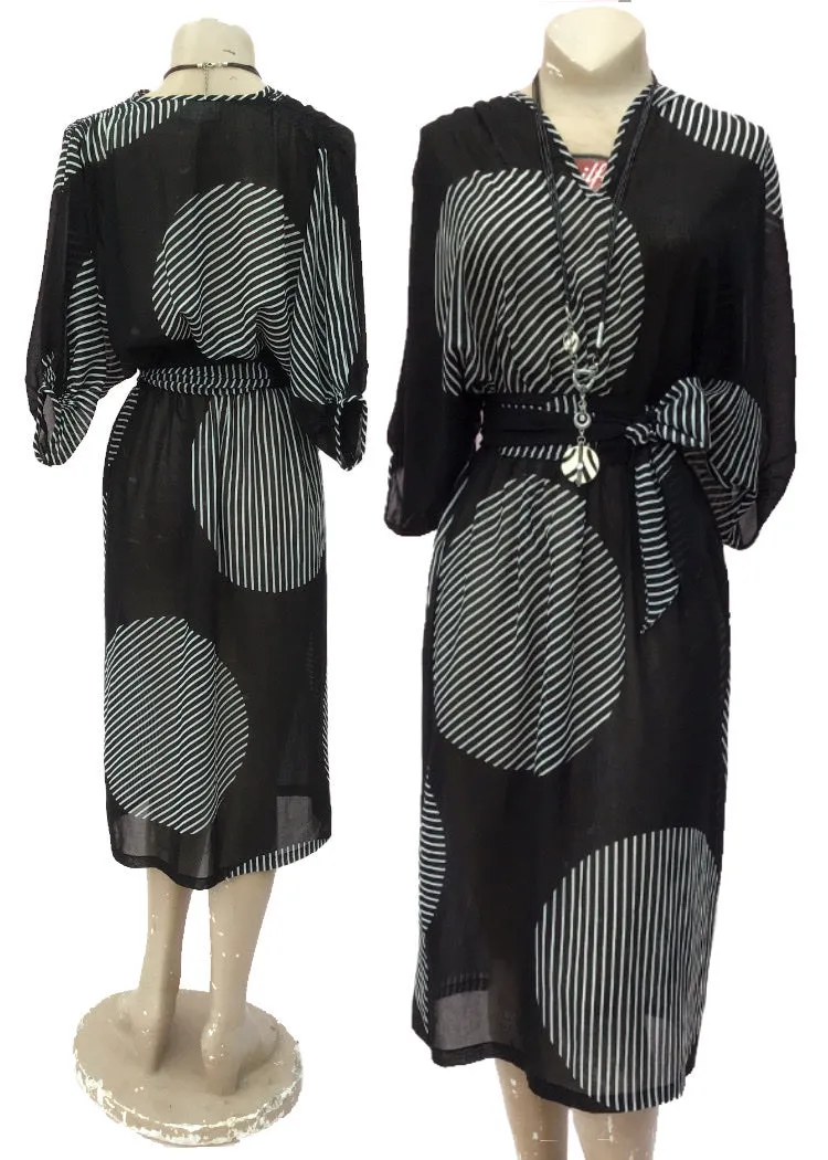 Vintage Sheer Black & White Frank Usher Day Dress