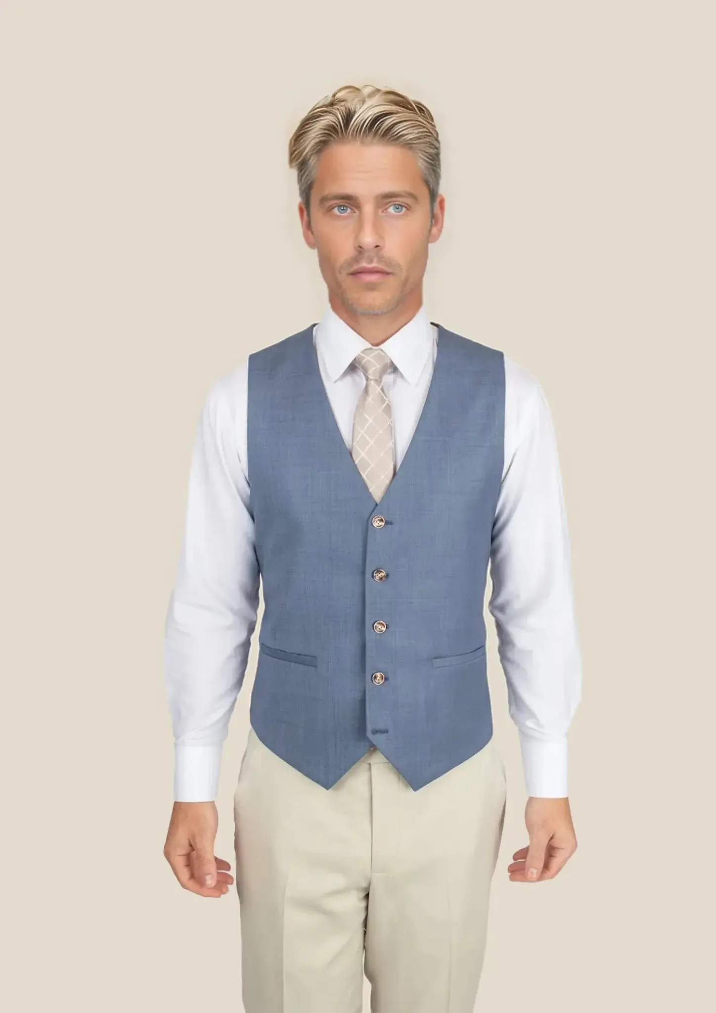 Vista Blue Sharkskin Vest