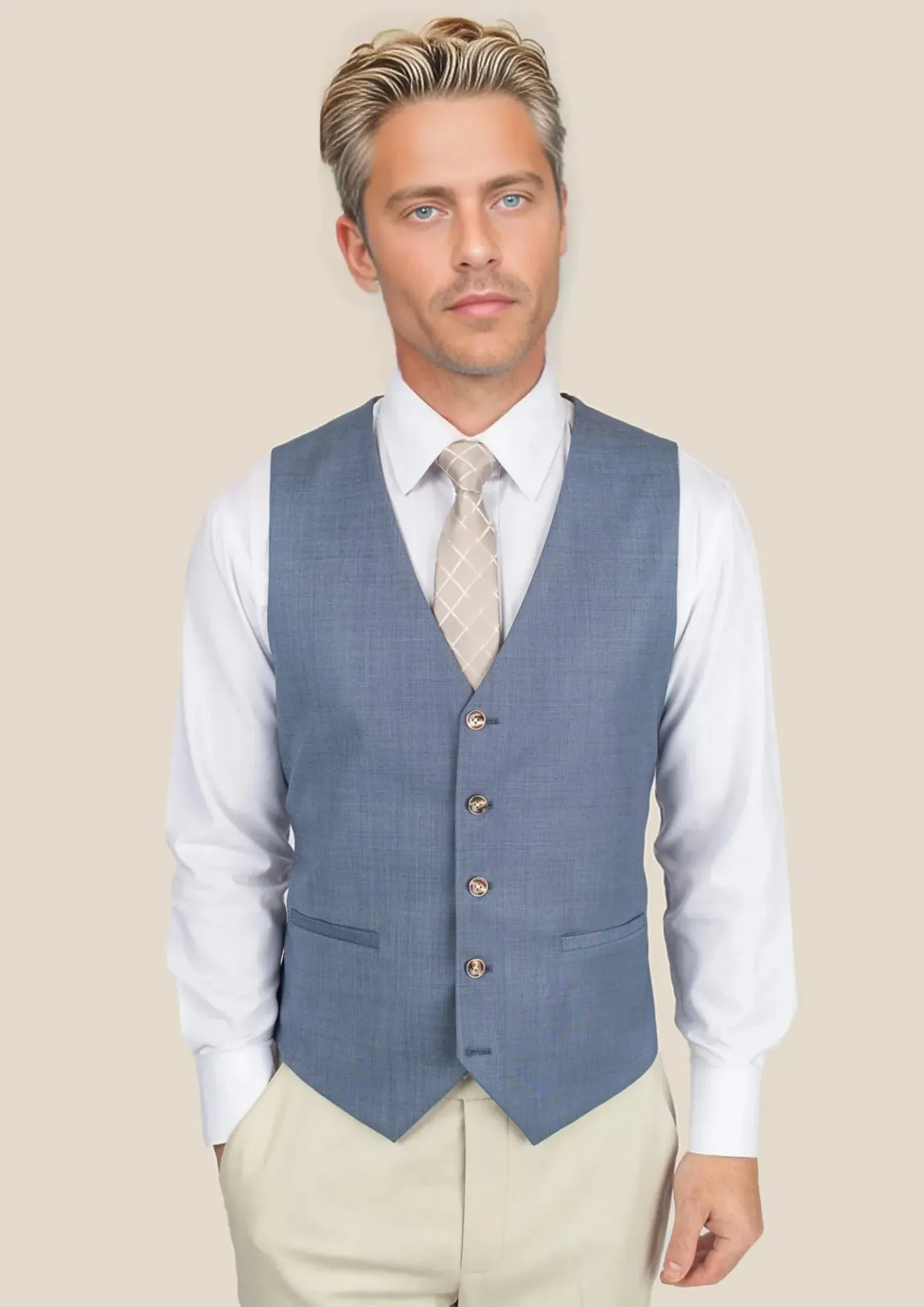 Vista Blue Sharkskin Vest