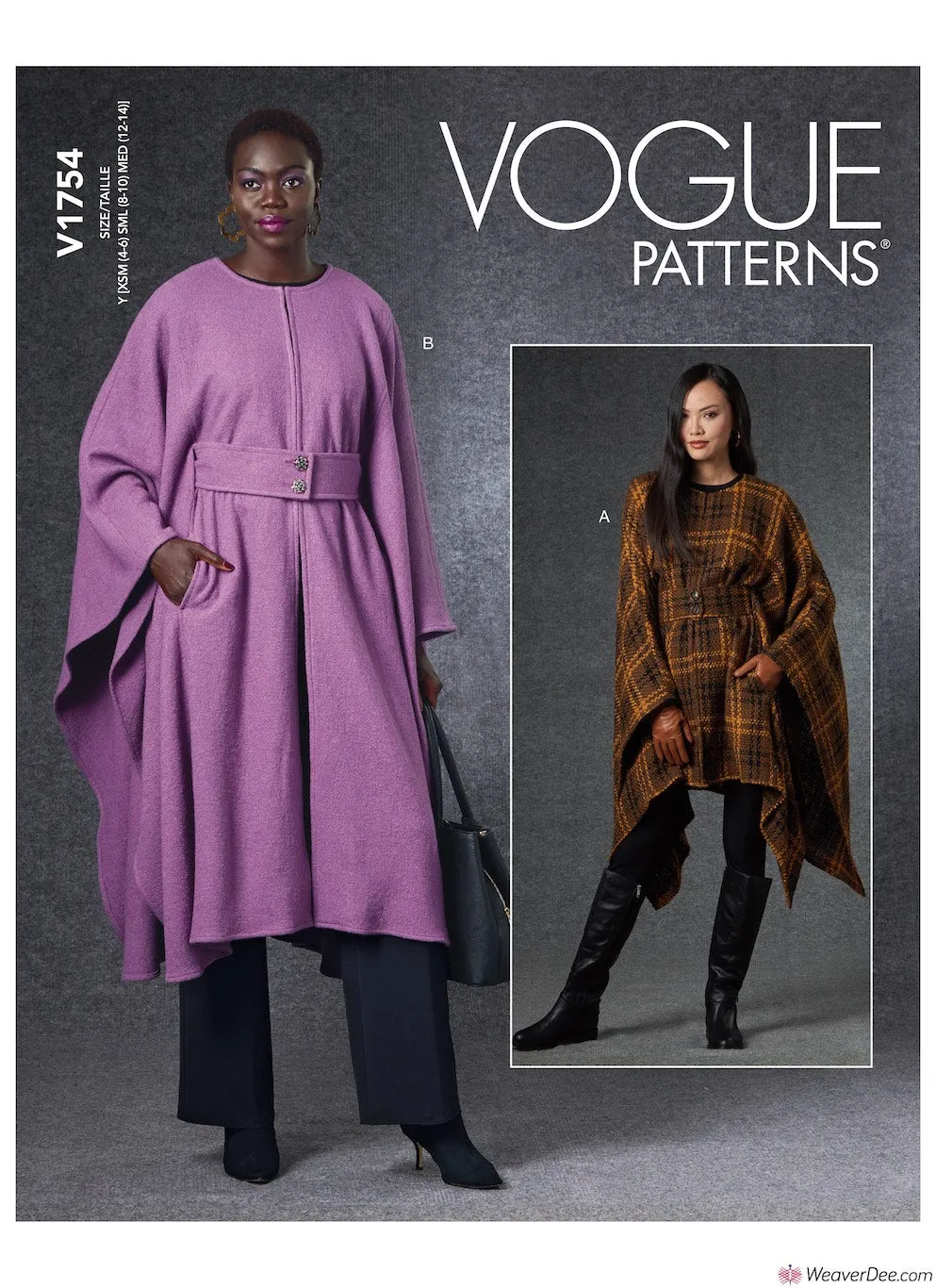 Vogue Pattern V1754 Misses' Cape