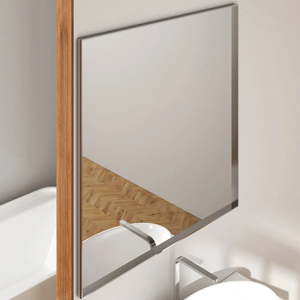 Waterpar®  36 in. W x 36 in. H Rectangular Aluminum Framed Wall Bathroom Vanity Mirror