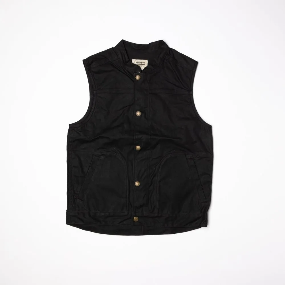 Waxed Canvas Vest - Black