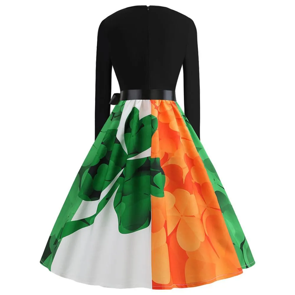 Women St Patrick's Day Casual Aline Evening Party Prom Swing Bodycon Dress