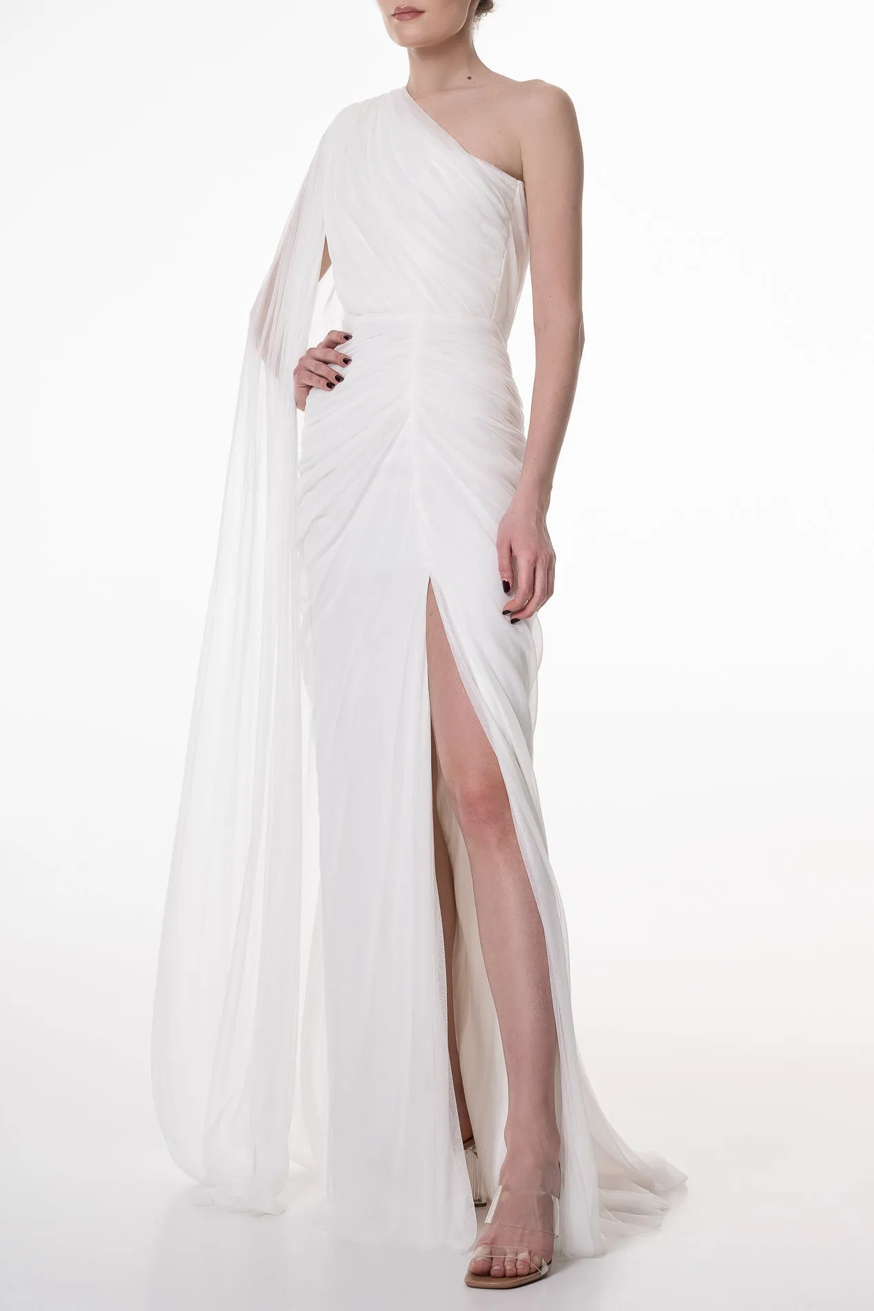 Zeisha Ivory Silk Tulle Dress