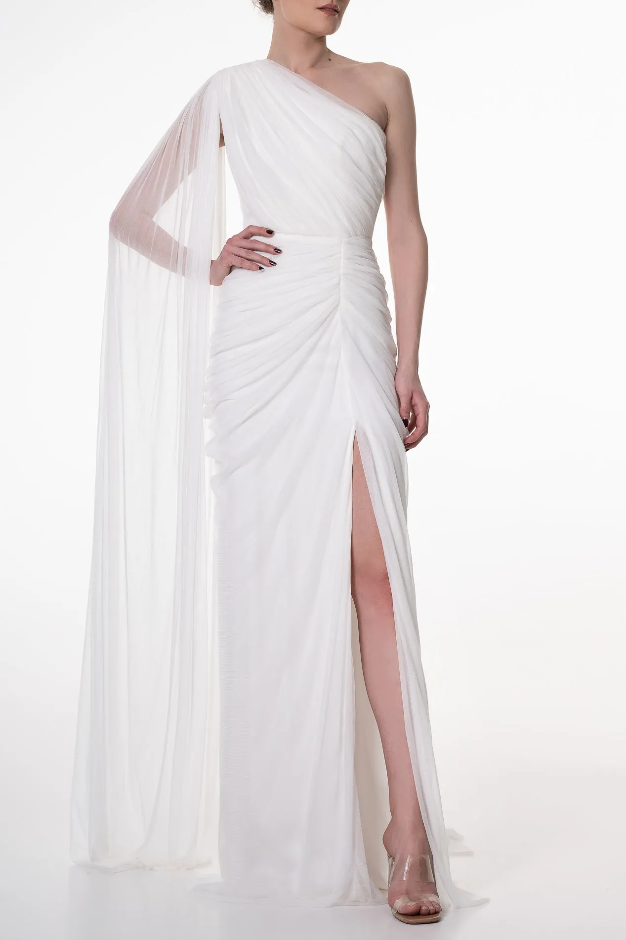 Zeisha Ivory Silk Tulle Dress