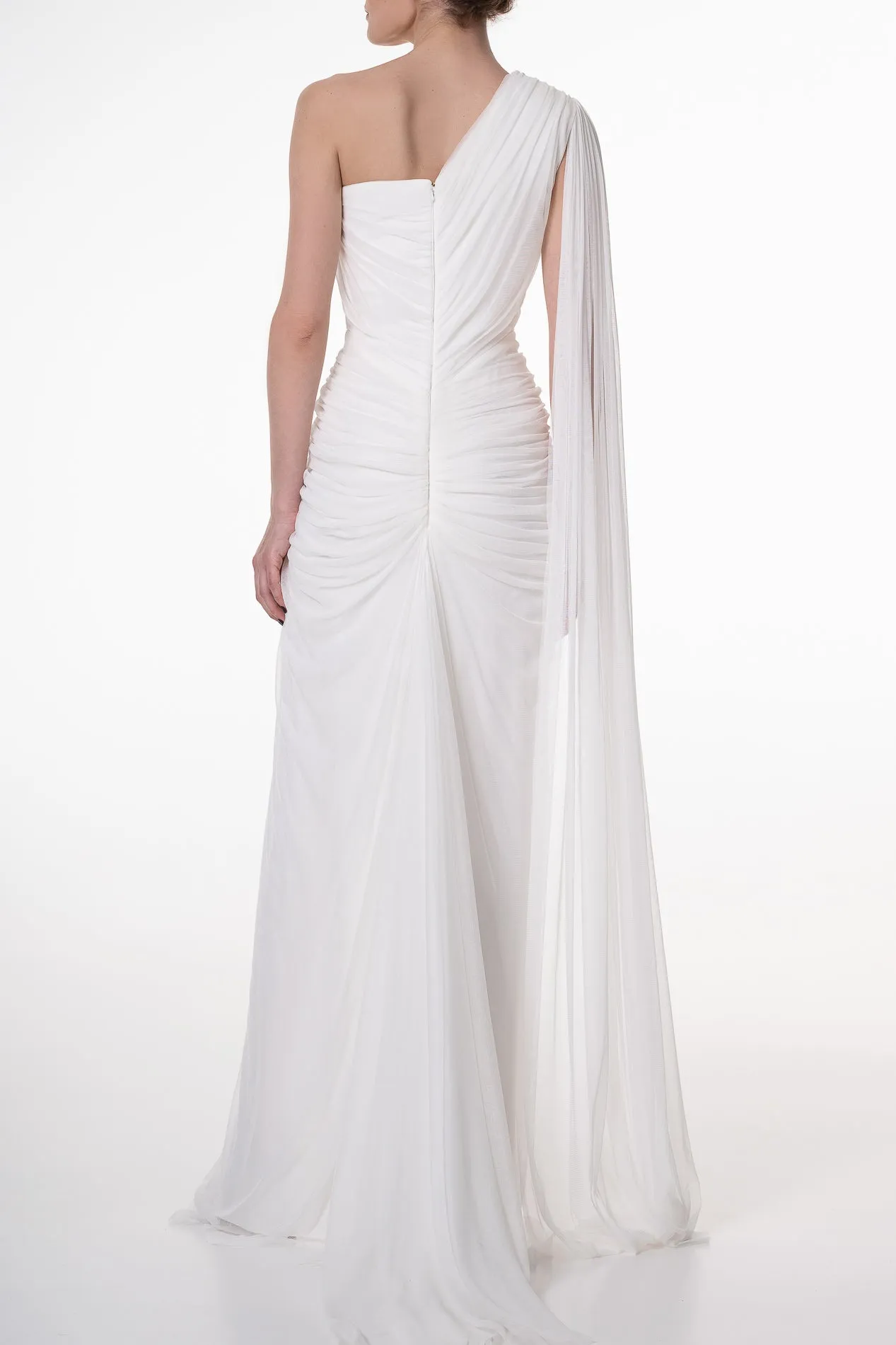 Zeisha Ivory Silk Tulle Dress